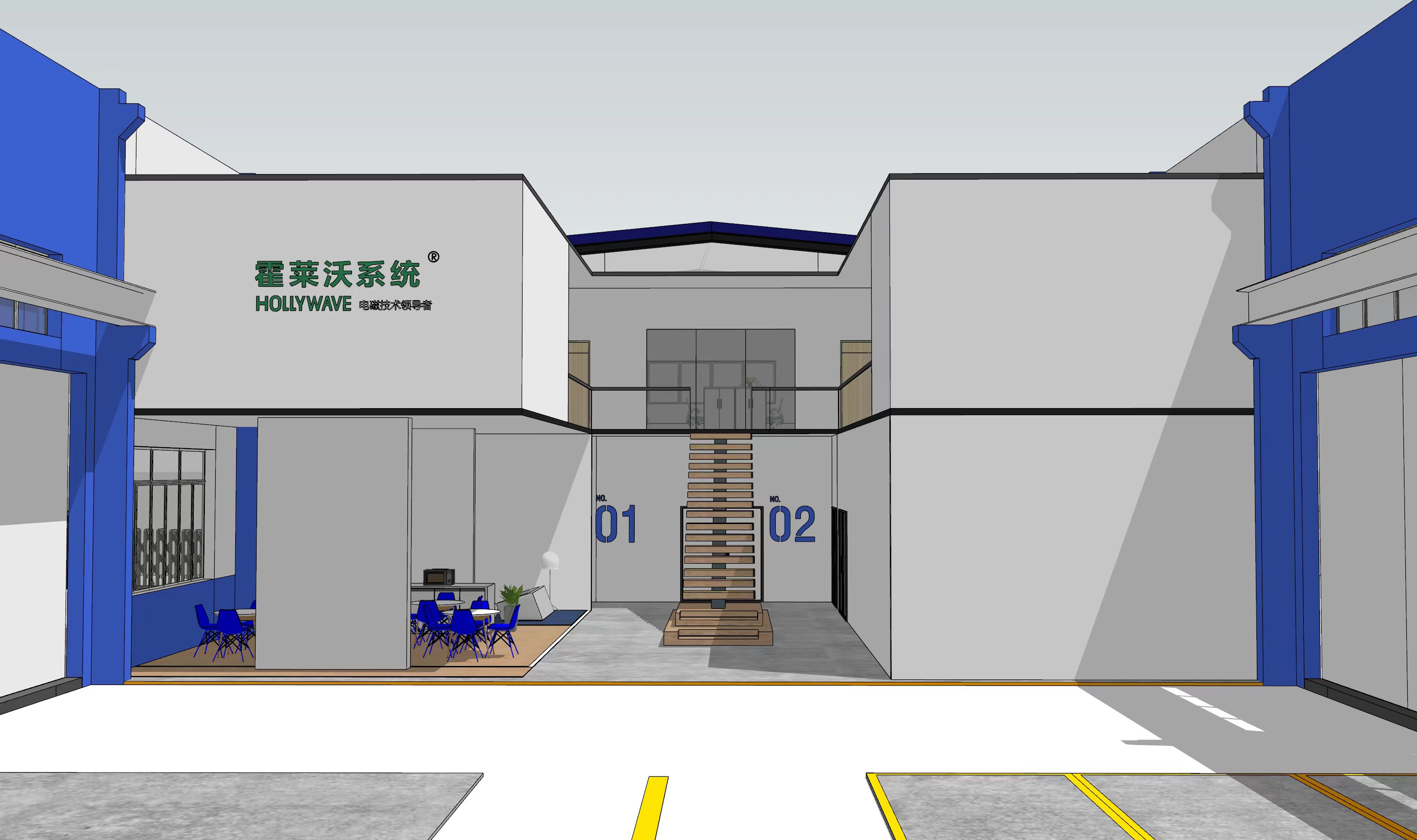 廠房鋼結(jié)構(gòu)搭建后，辦公室效果圖